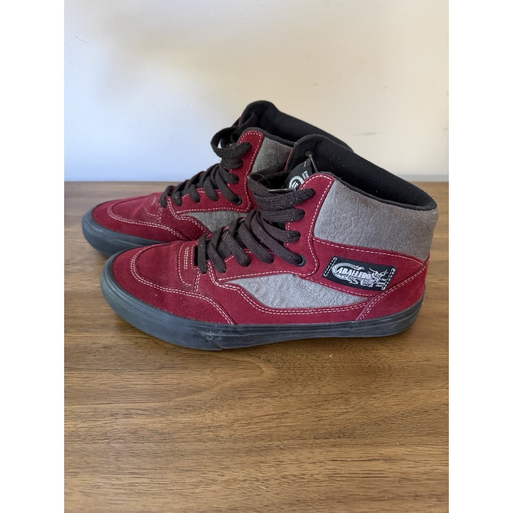 Vans Steve Caballero Full Cab Pro Suede High Top Shoes Burgundy Gray Men 8.5